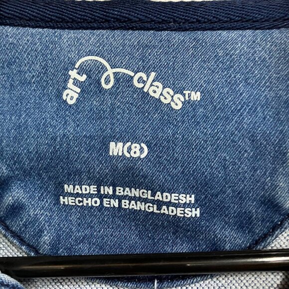 NWT Art Class Boys Size M8 Light Blue Stretch Hood Long Sleeve Denim Jacket - Picture 6 of 14